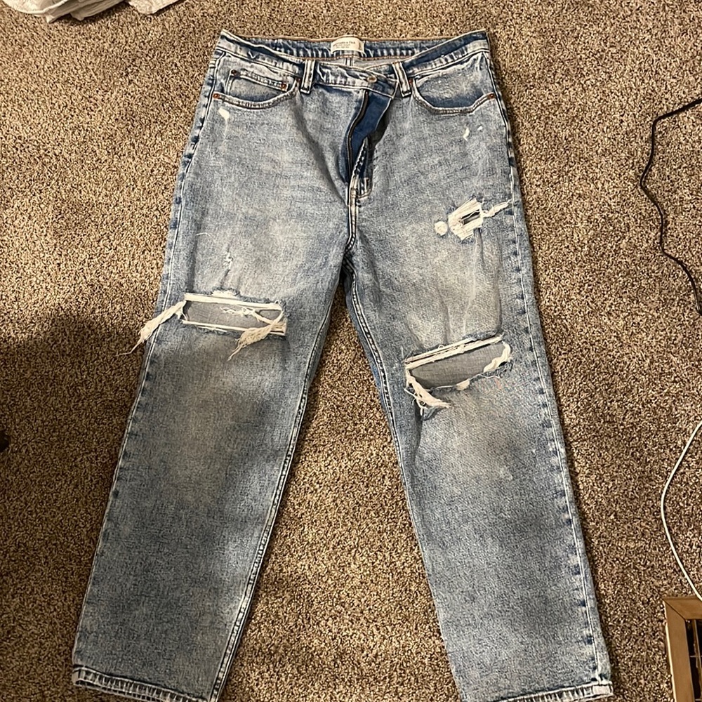 Abercrombie ankle straight ultra high rise